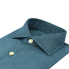 Classic regular Napoli cashmere and dark green cotton shirt. Carlo Riva