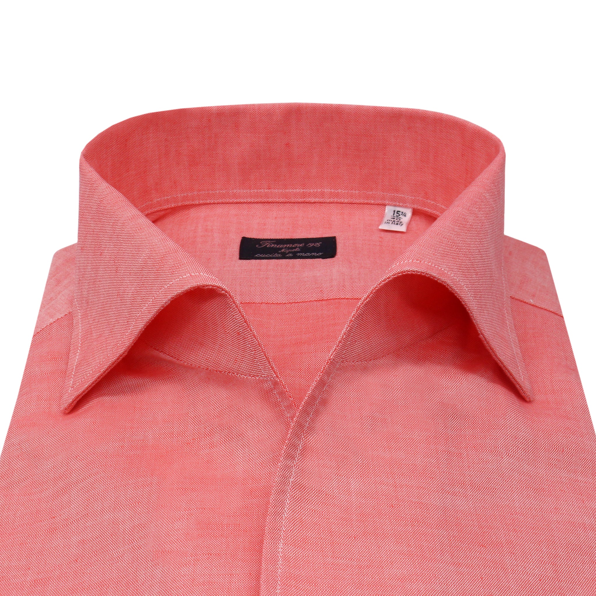 Regular Napoli shirt in linen and cotton, ustica collar. Carlo Riva fabric