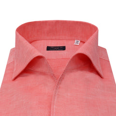 Regular Napoli shirt in linen and cotton, ustica collar. Carlo Riva fabric
