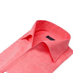 Regular Napoli shirt in linen and cotton, ustica collar. Carlo Riva fabric