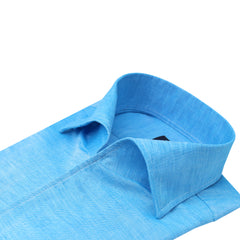 Regular Napoli shirt in linen and cotton, ustica collar. Carlo Riva fabric