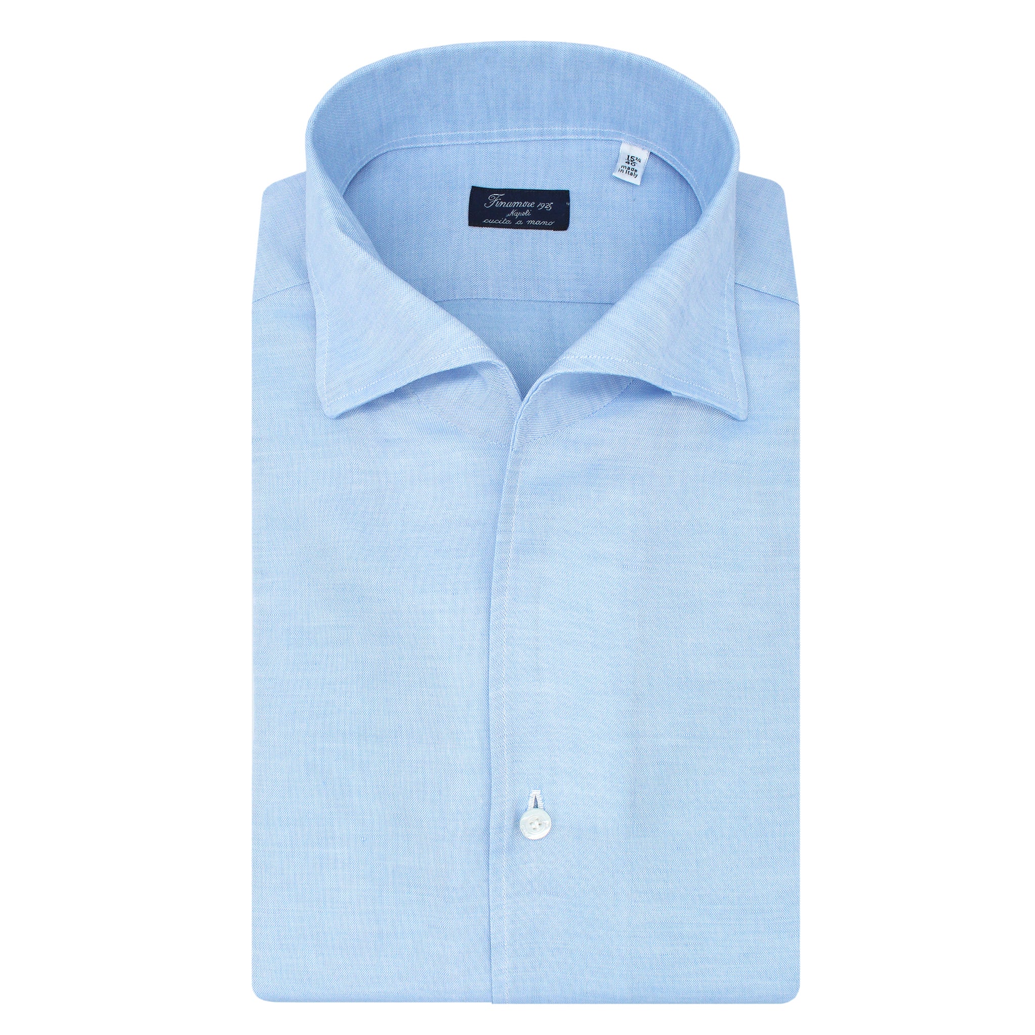 Regular Napoli shirt in linen and cotton, ustica collar. Carlo Riva fabric