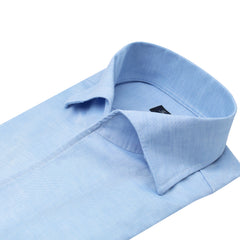 Regular Napoli shirt in linen and cotton, ustica collar. Carlo Riva fabric