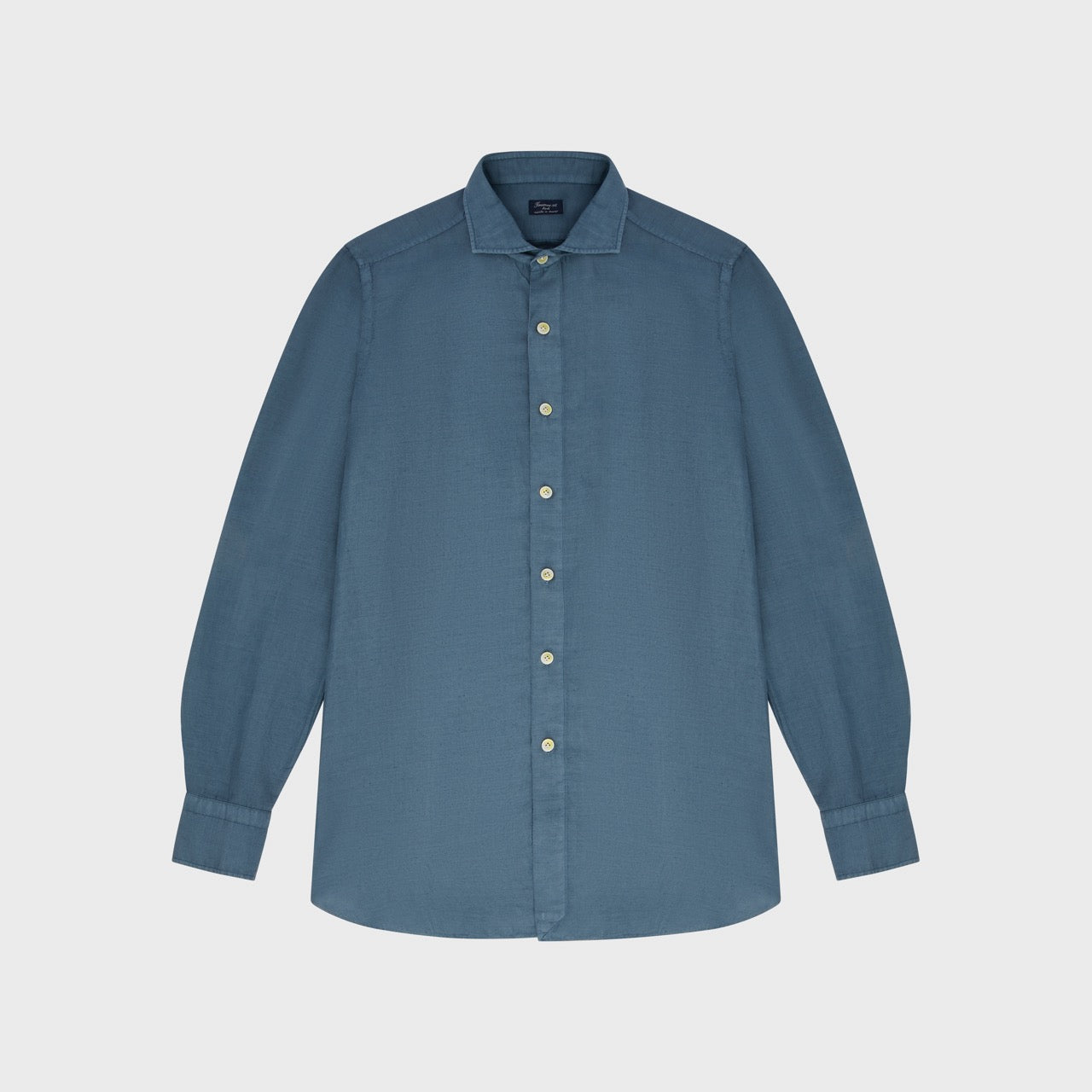 Napoli shirt regular fit hemp-cotton-silk sand garment dyed Achille collar