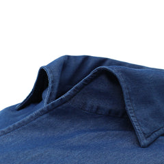 Naples regular shirt in fake cotton dark denim ustica collar