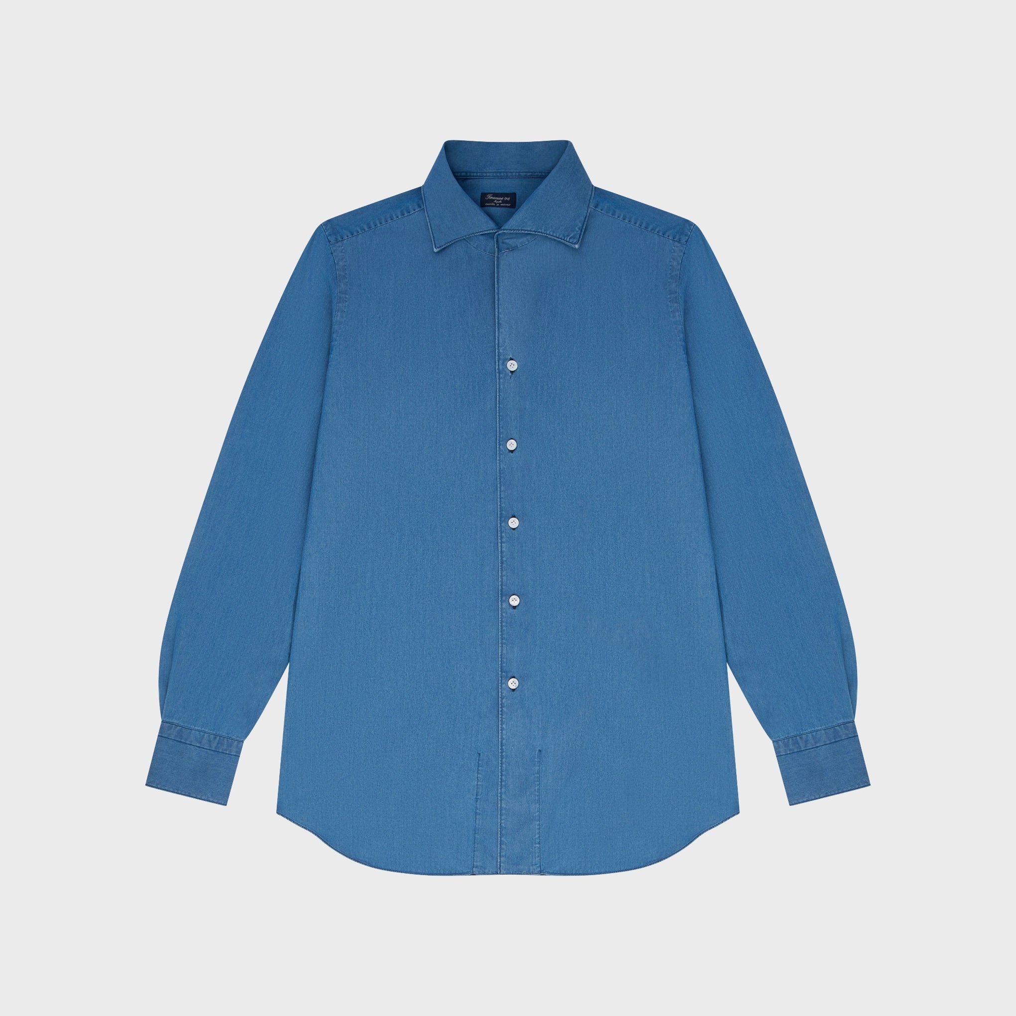 Napoli shirt regular fit cotton denim Stone Ustica collar