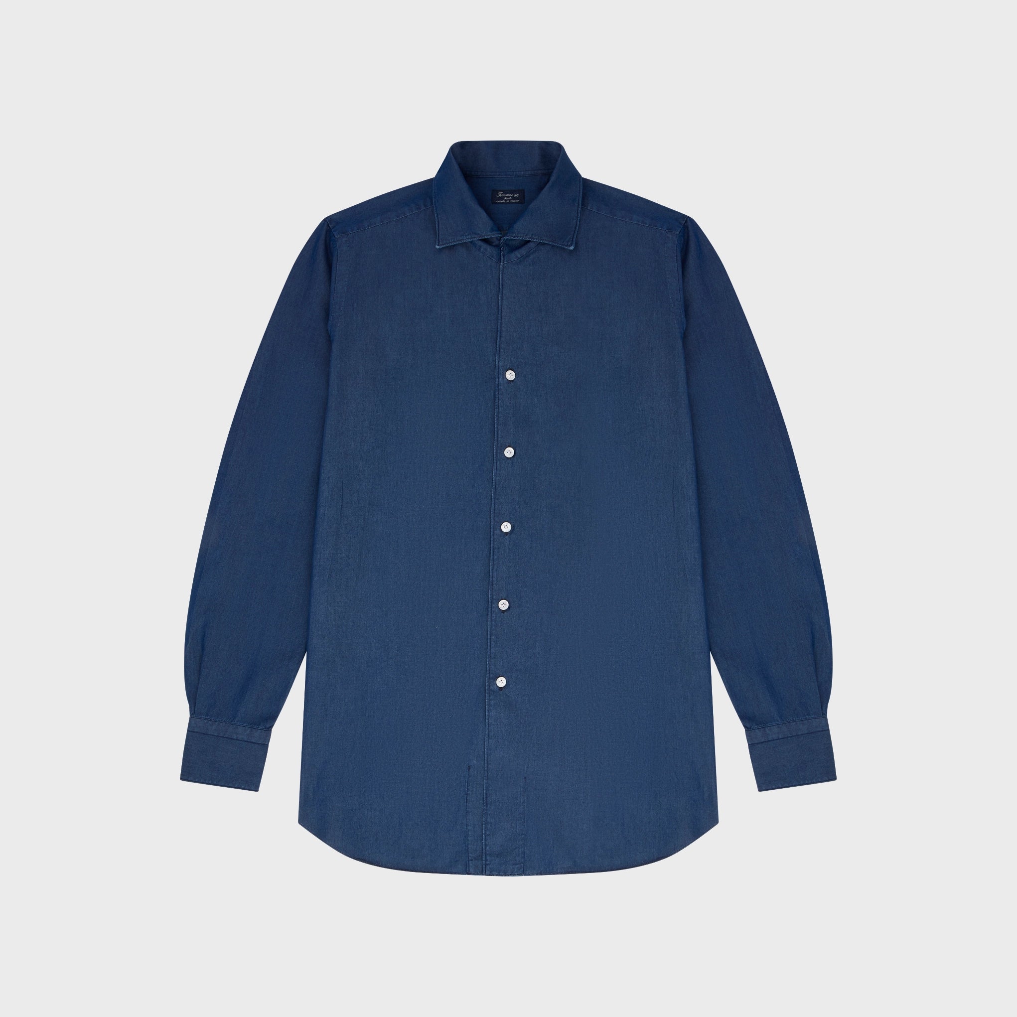 Napoli shirt regular fit cotton denim Stone Ustica collar