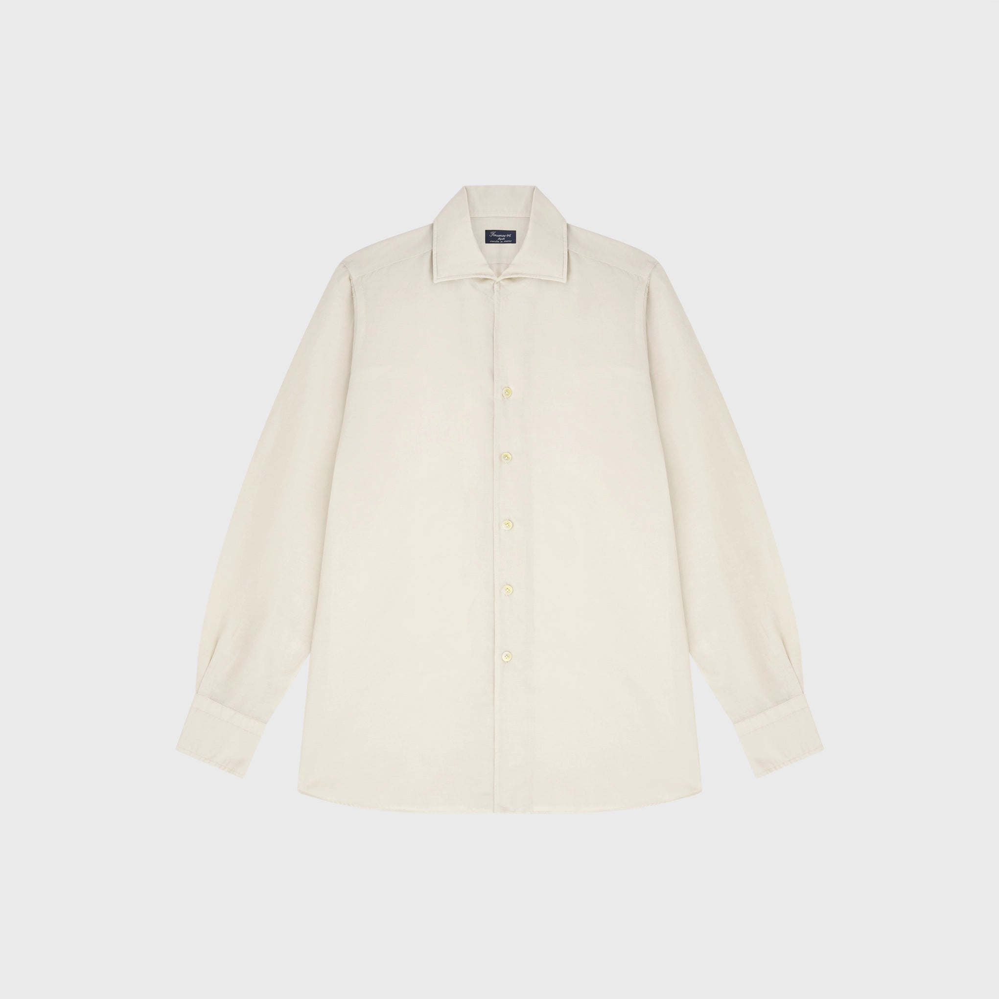 Napoli shirt regular fit linen cotton Carlo Riva garment dyed Ustica shawl collar