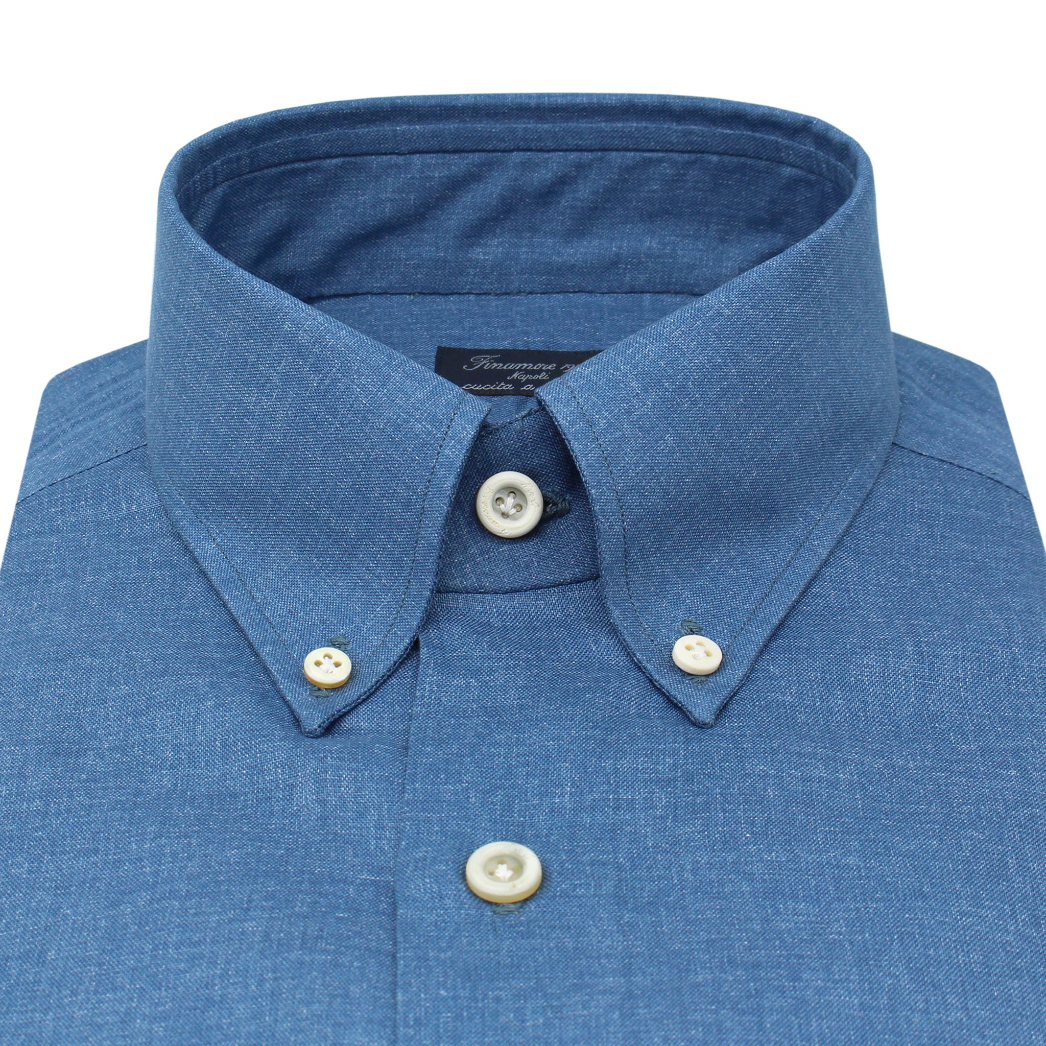 Camicia classica Napoli regular in cotone con taschino. Tessuto Carlo Riva