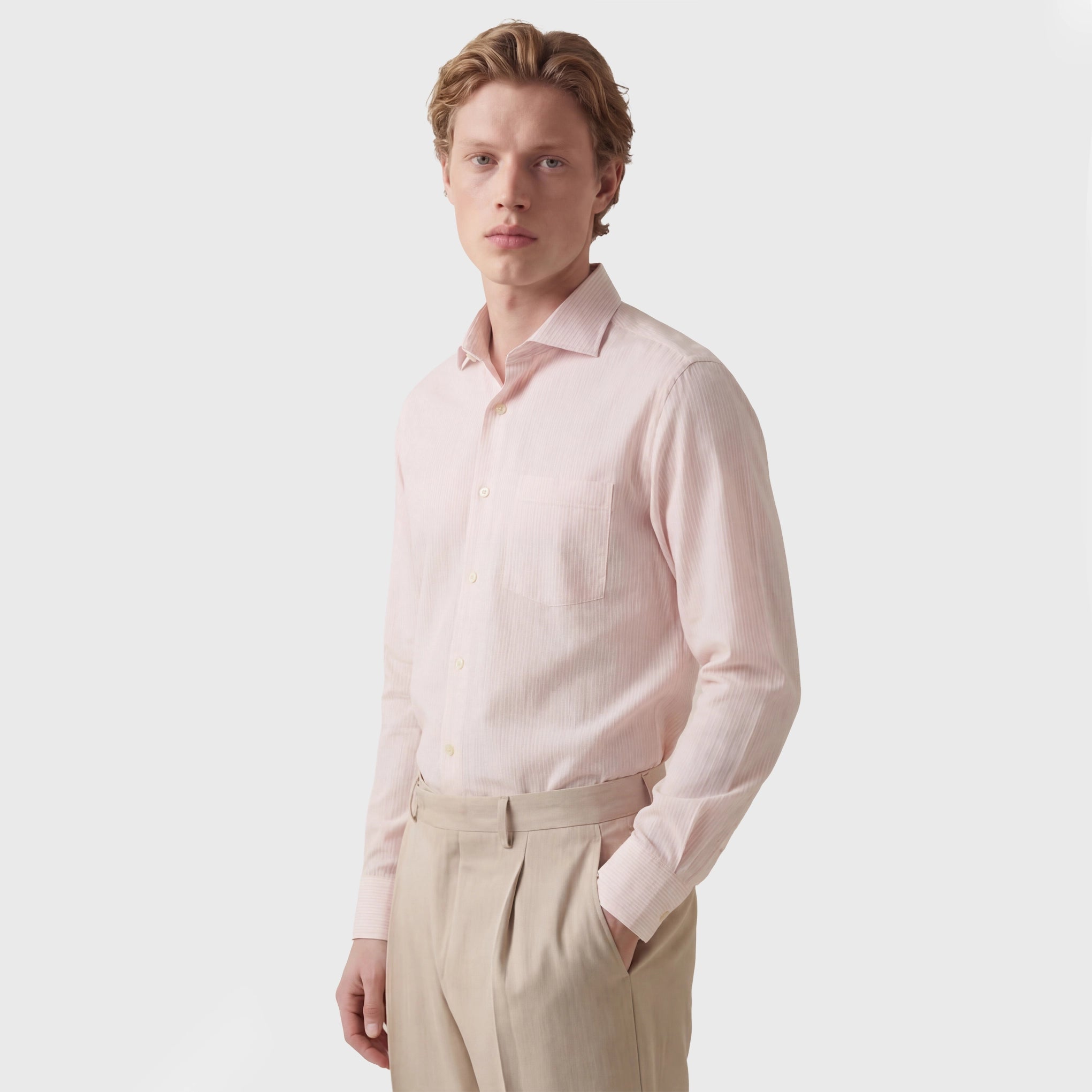 Napoli shirt regular fit cotton 180/2 zephyr stripe enzymed Zante collar