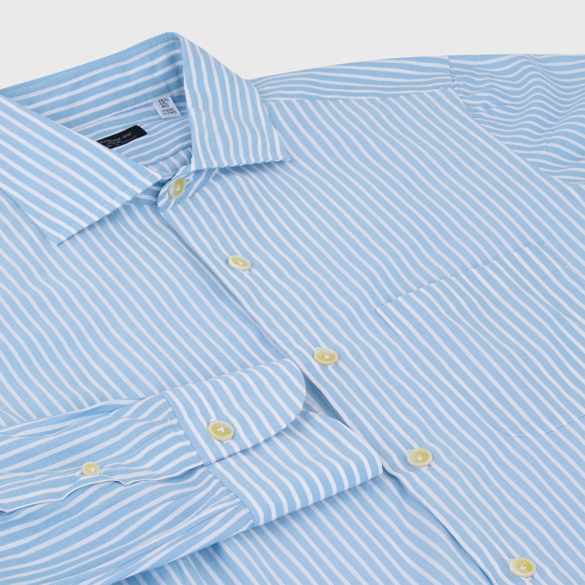 Napoli shirt regular fit cotton 180/2 zephyr stripe enzymed Zante collar