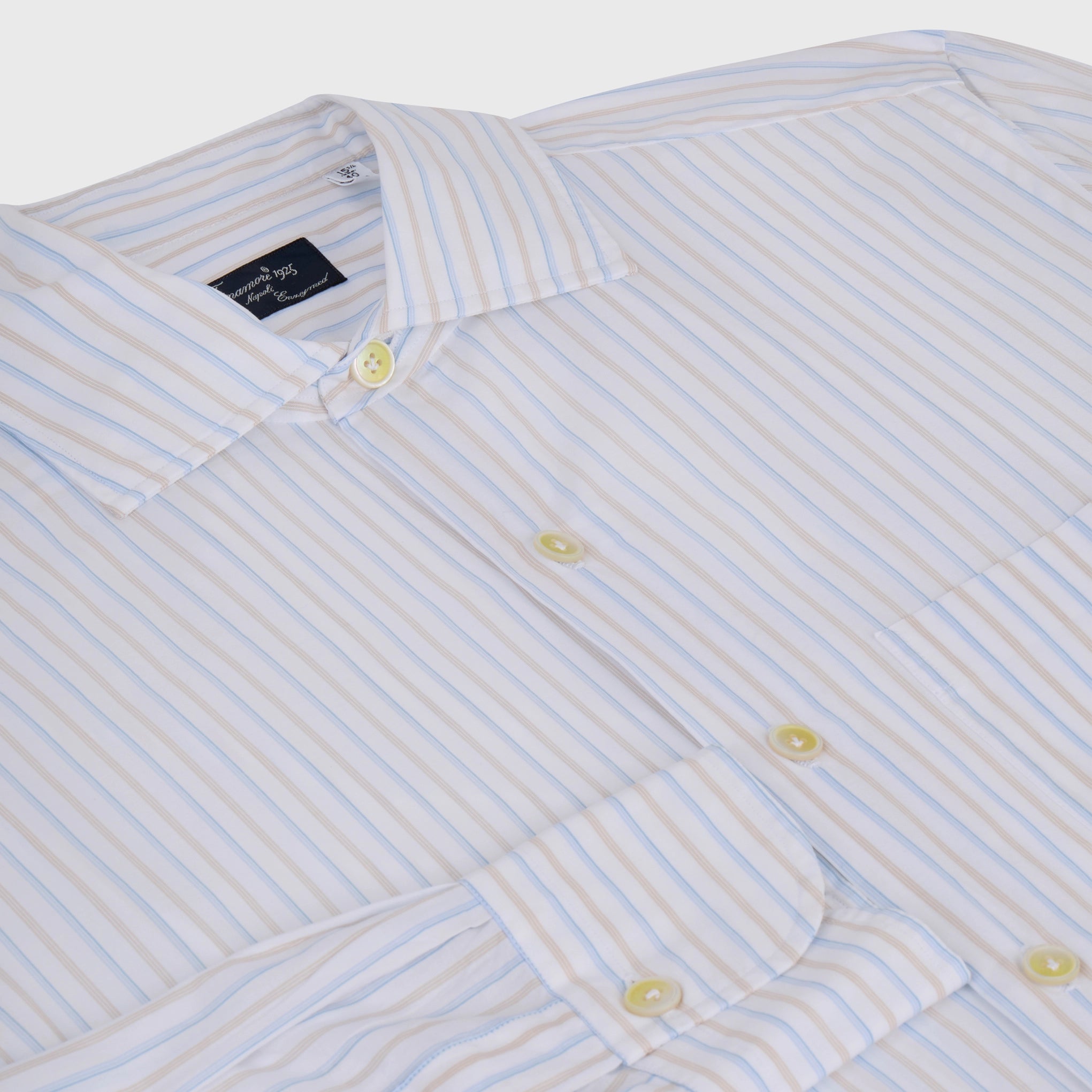 Napoli shirt regular fit cotton 180/2 zephyr stripe enzymed Zante collar