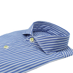 Enzymed Classic Naples Shirt in striped cotton blue