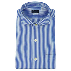 Enzymed Classic Naples Shirt in striped cotton blue
