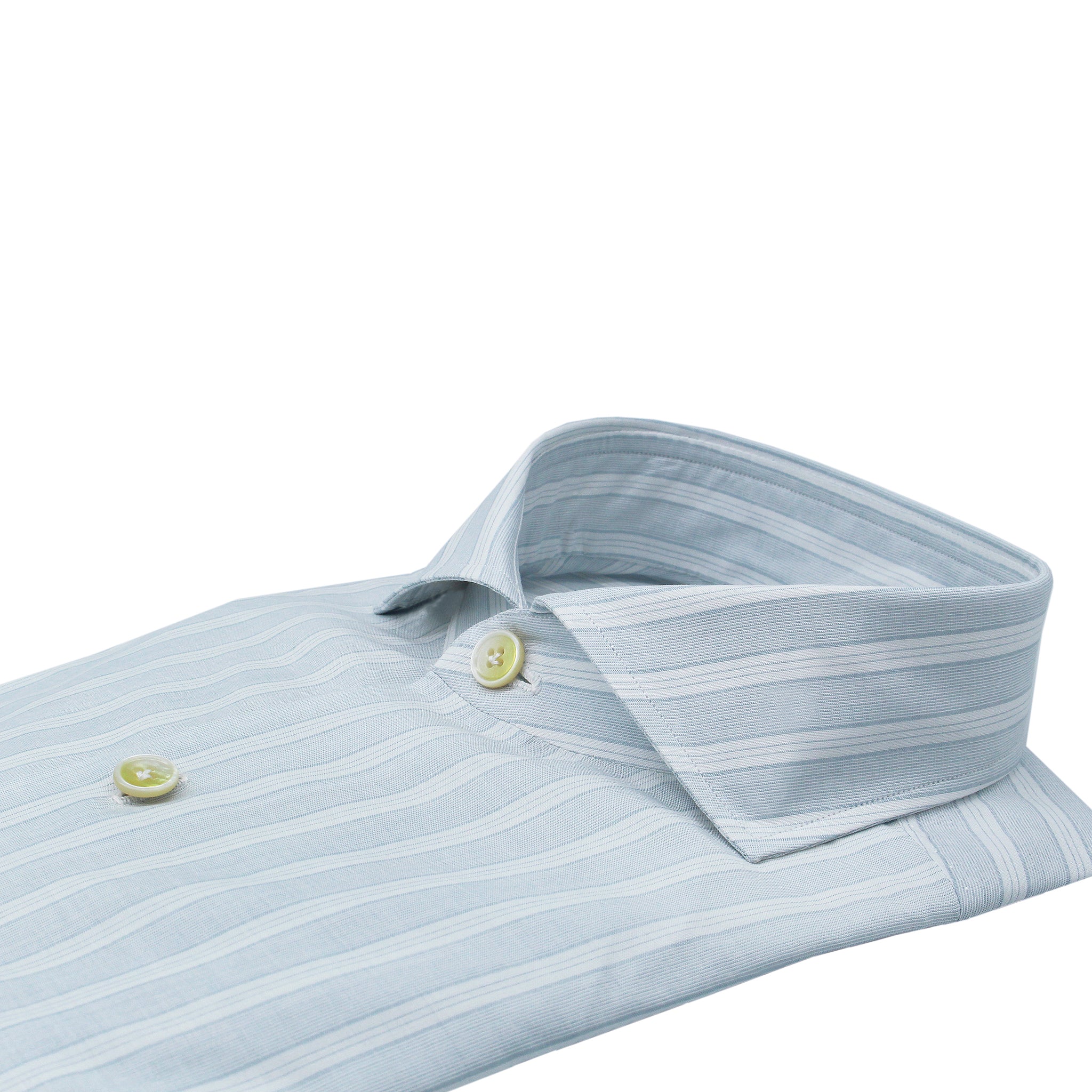 Camicia classica Napoli in cotone microcostine azzurro, taschino con patta