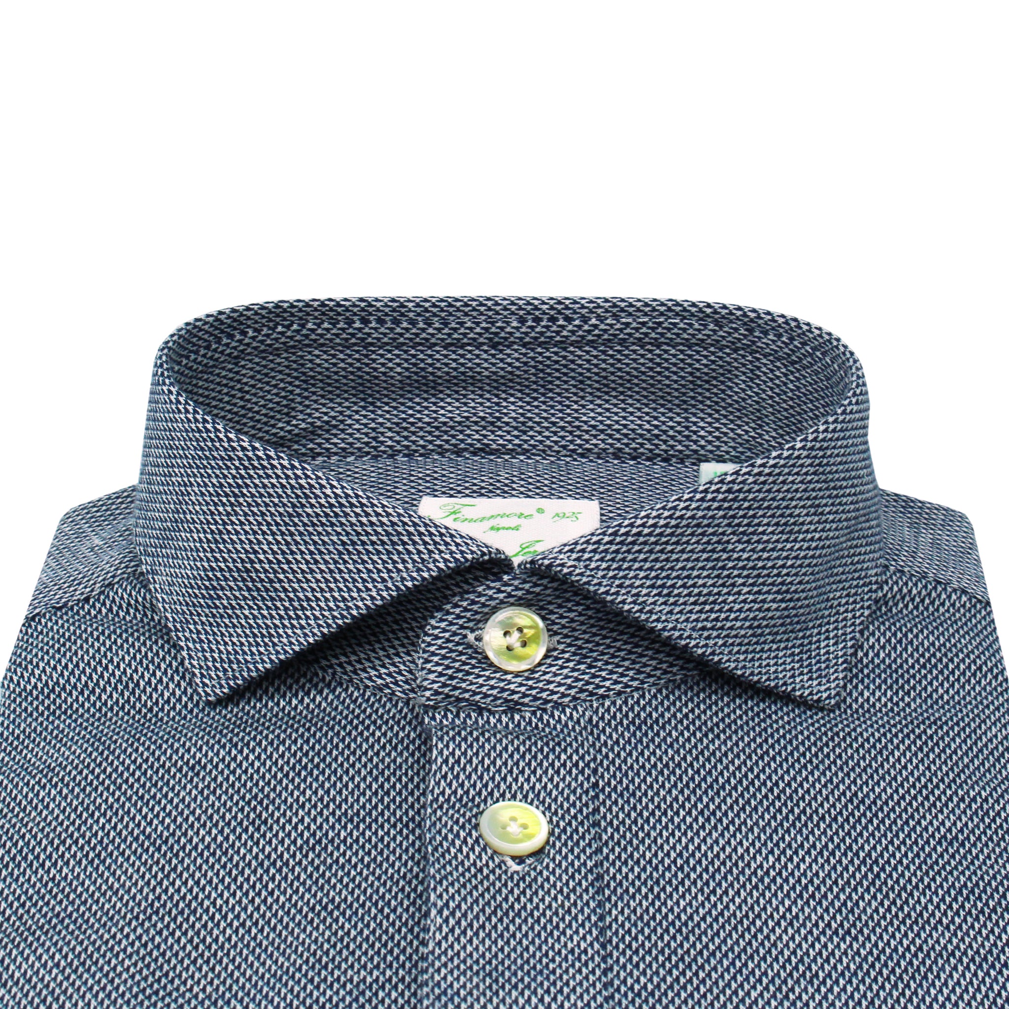 Orlando polo shirt in cotton jersey micro pattern blue