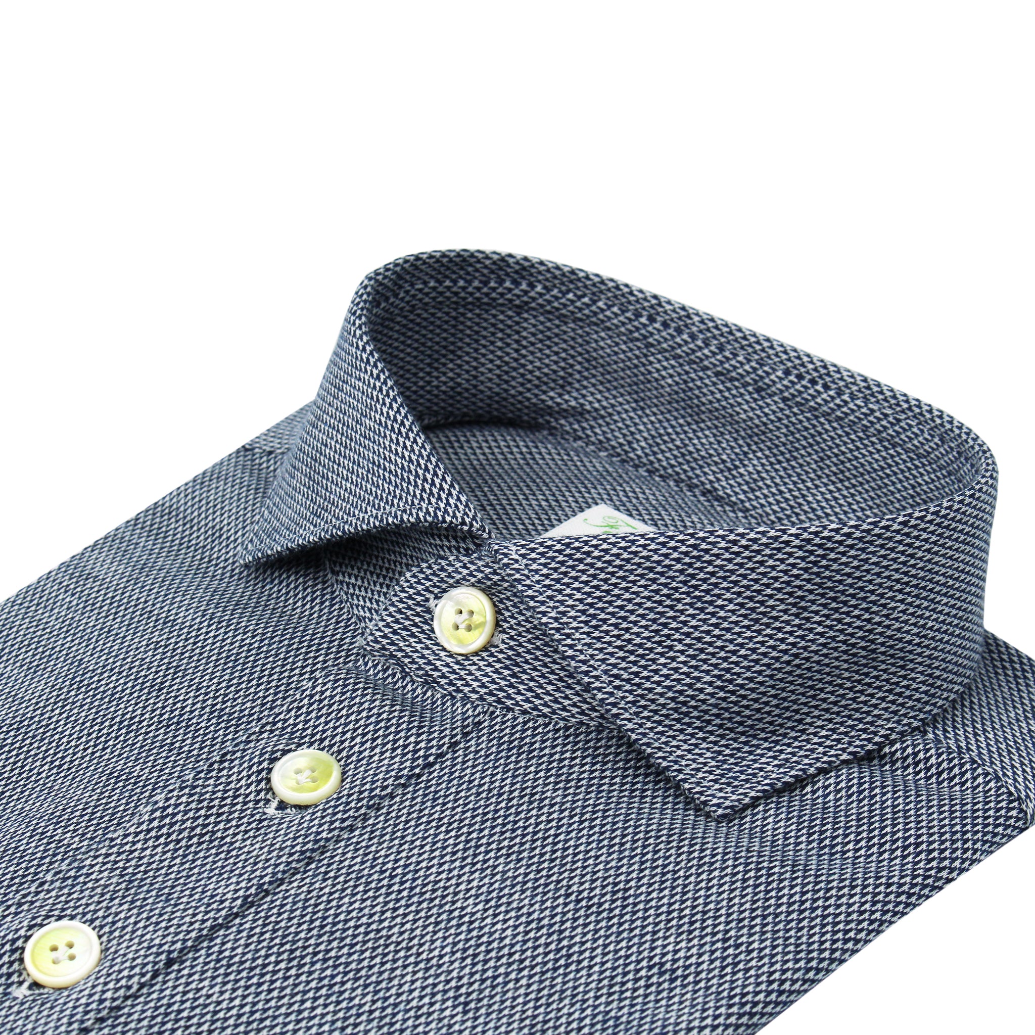 Orlando polo shirt in cotton jersey micro pattern blue