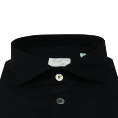 Orlando sport polo shirt in plain black cotton jersey
