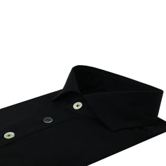 Orlando sport polo shirt in plain black cotton jersey