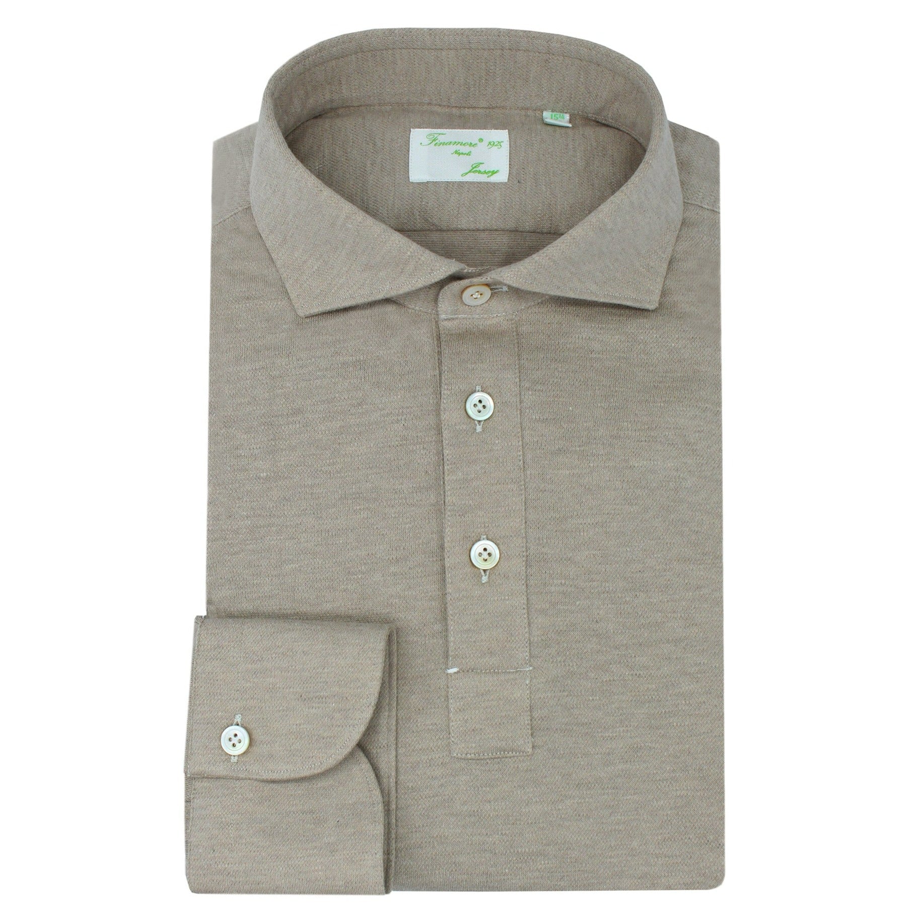 Orlando cotton and cashmere polo shirt slim fit light brown