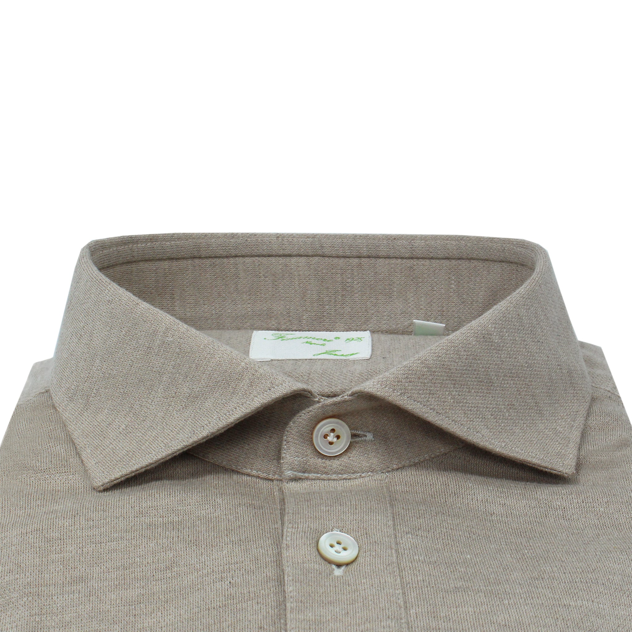 Orlando cotton and cashmere polo shirt slim fit light brown