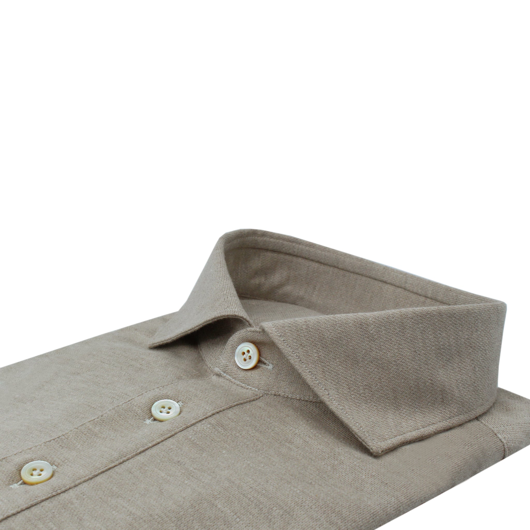 Orlando cotton and cashmere polo shirt slim fit light brown
