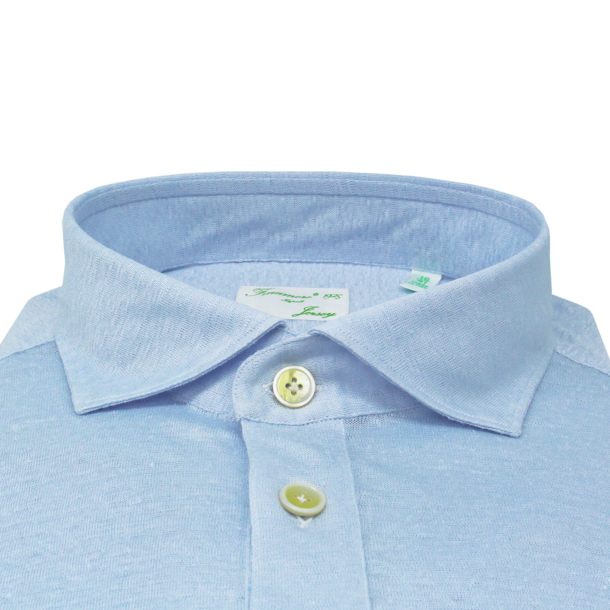 Orlando polo shirt in very light blue jersey linen