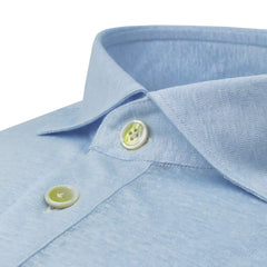 Orlando polo shirt in white or very light blue jersey linen