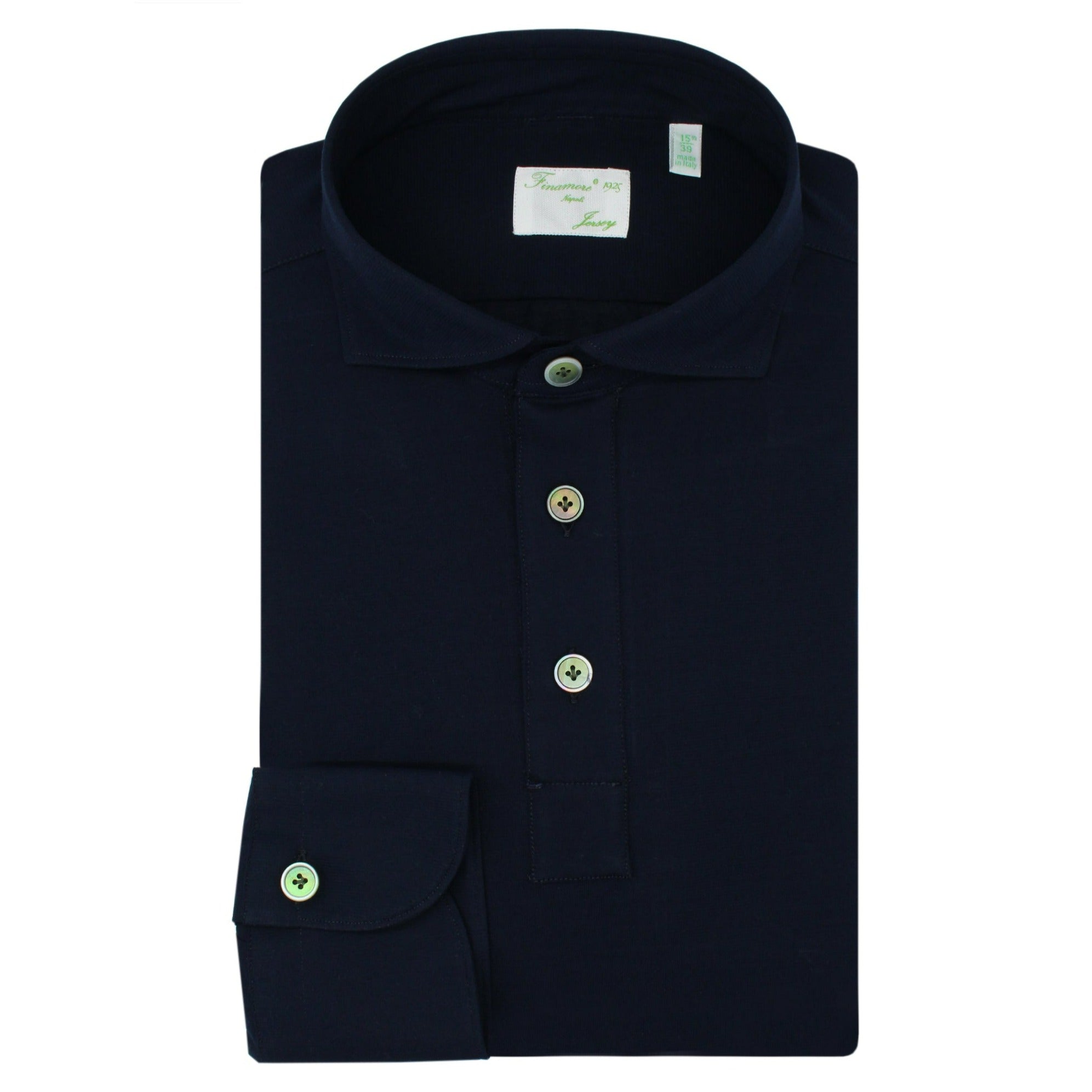 Orlando slim sport shirt in linen dark blue color