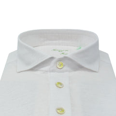 Orlando slim white cotton jersey polo shirt
