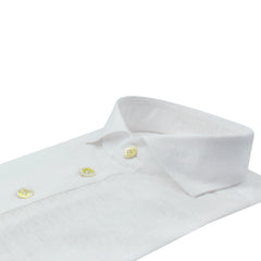 Orlando polo shirt in white or very light blue jersey linen