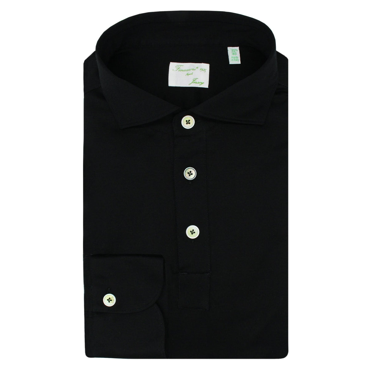 Orlando sport polo shirt in plain black cotton jersey