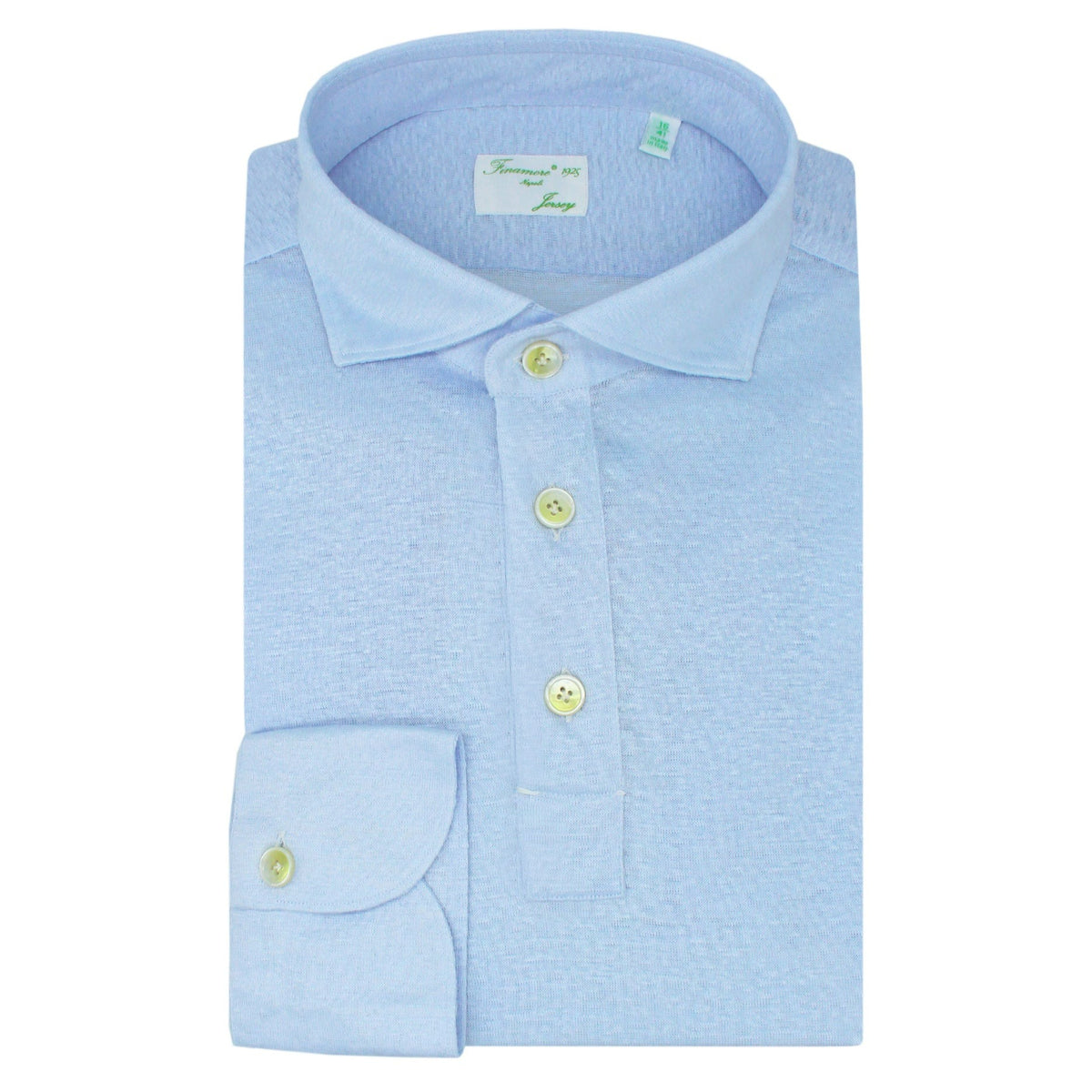 Orlando polo shirt in white or very light blue jersey linen