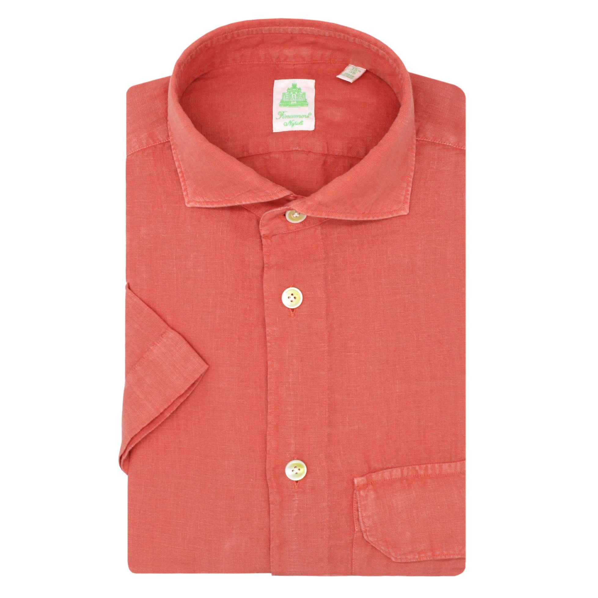 Over fit shirt Finamore Madison in linen red