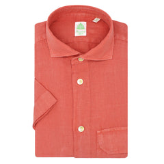 Over fit shirt Finamore Madison in linen red