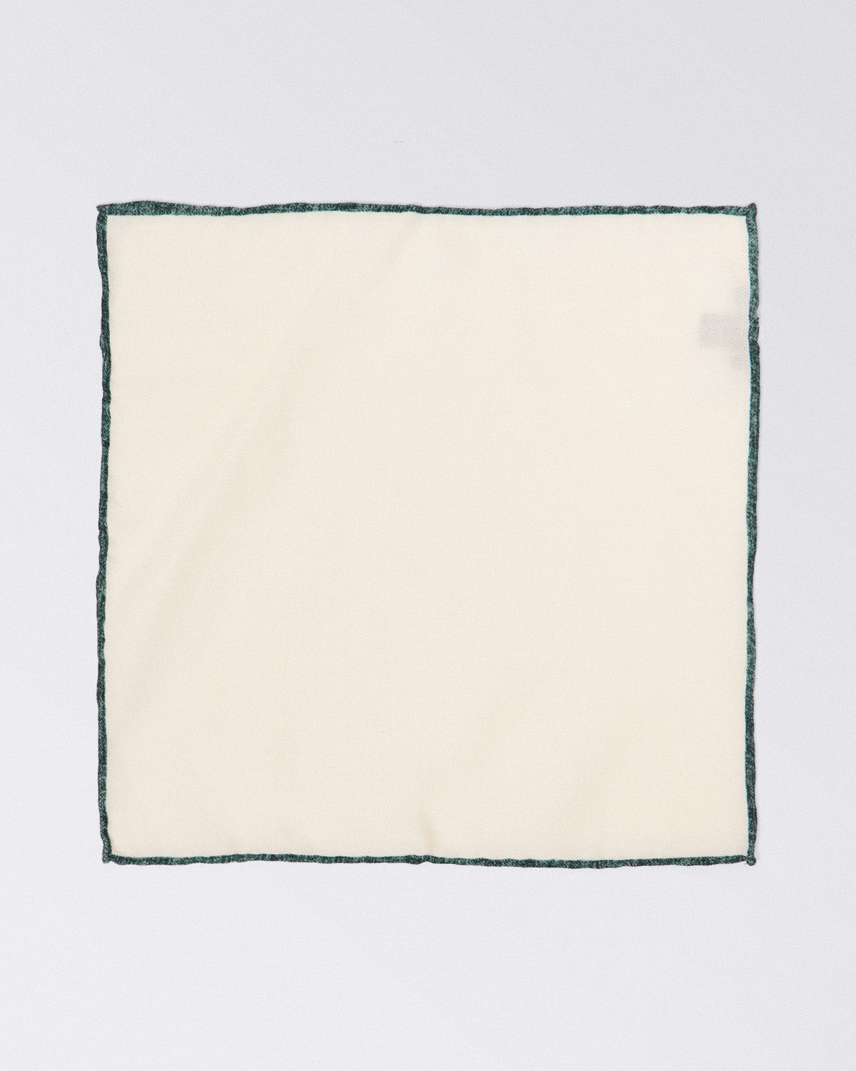 Hand-finished wool pocket square with contrasting trim