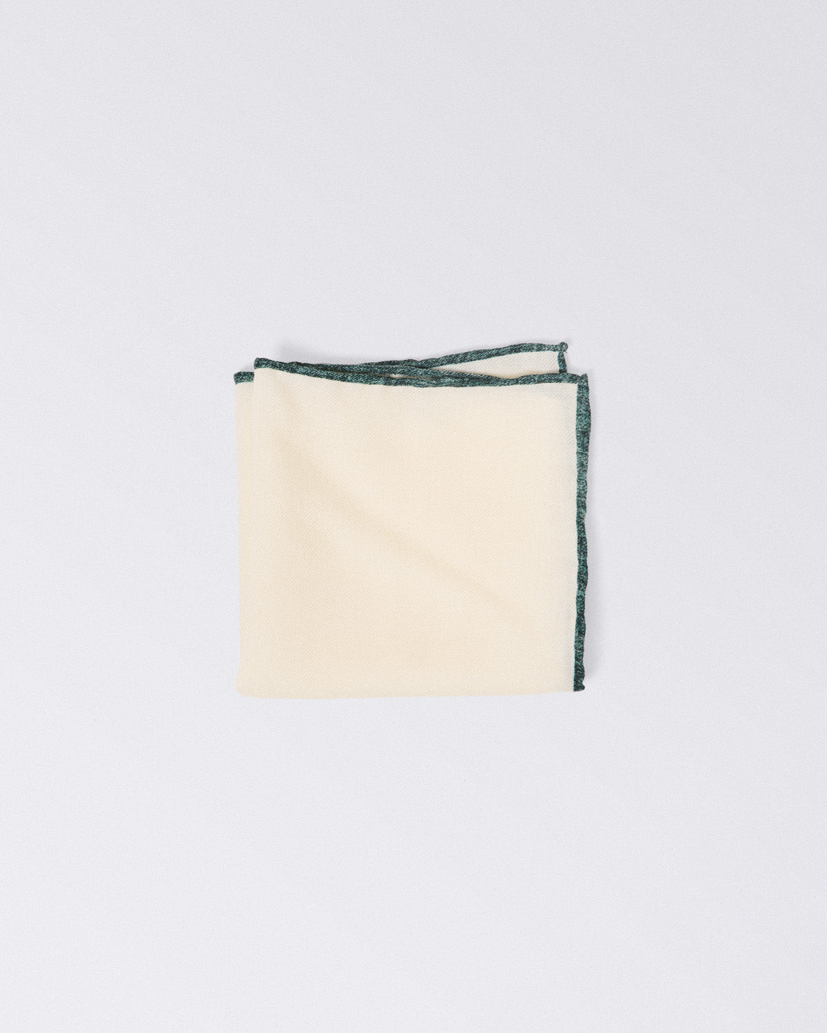 Hand-finished wool pocket square with contrasting trim