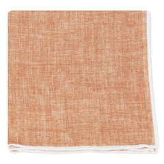 Linen pocket square with Peach Fuzz background and white border