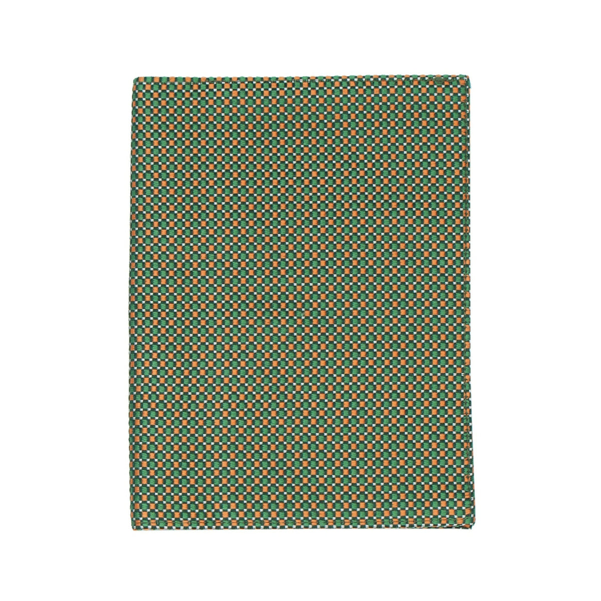 Silk document holder orange and green pattern