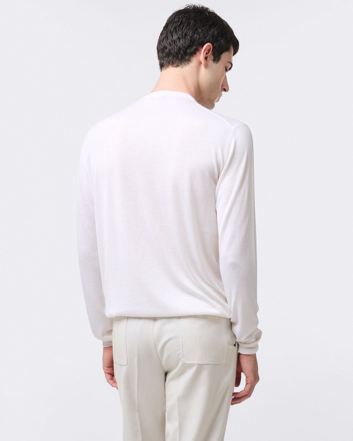 Portland round neck sweater in cashmere and silk