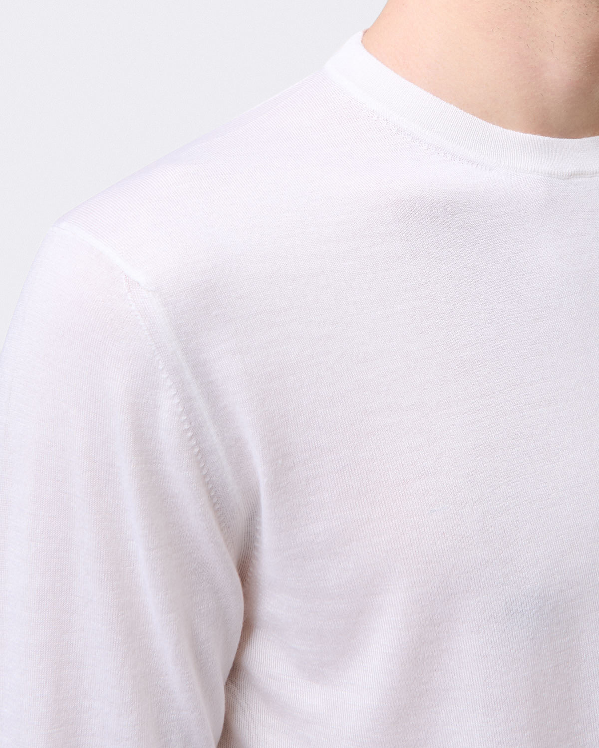 Portland round neck sweater in cashmere and silk