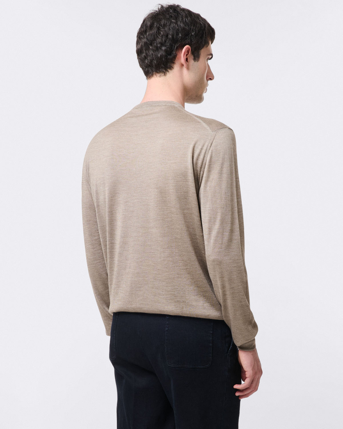 Portland round neck sweater in cashmere and silk