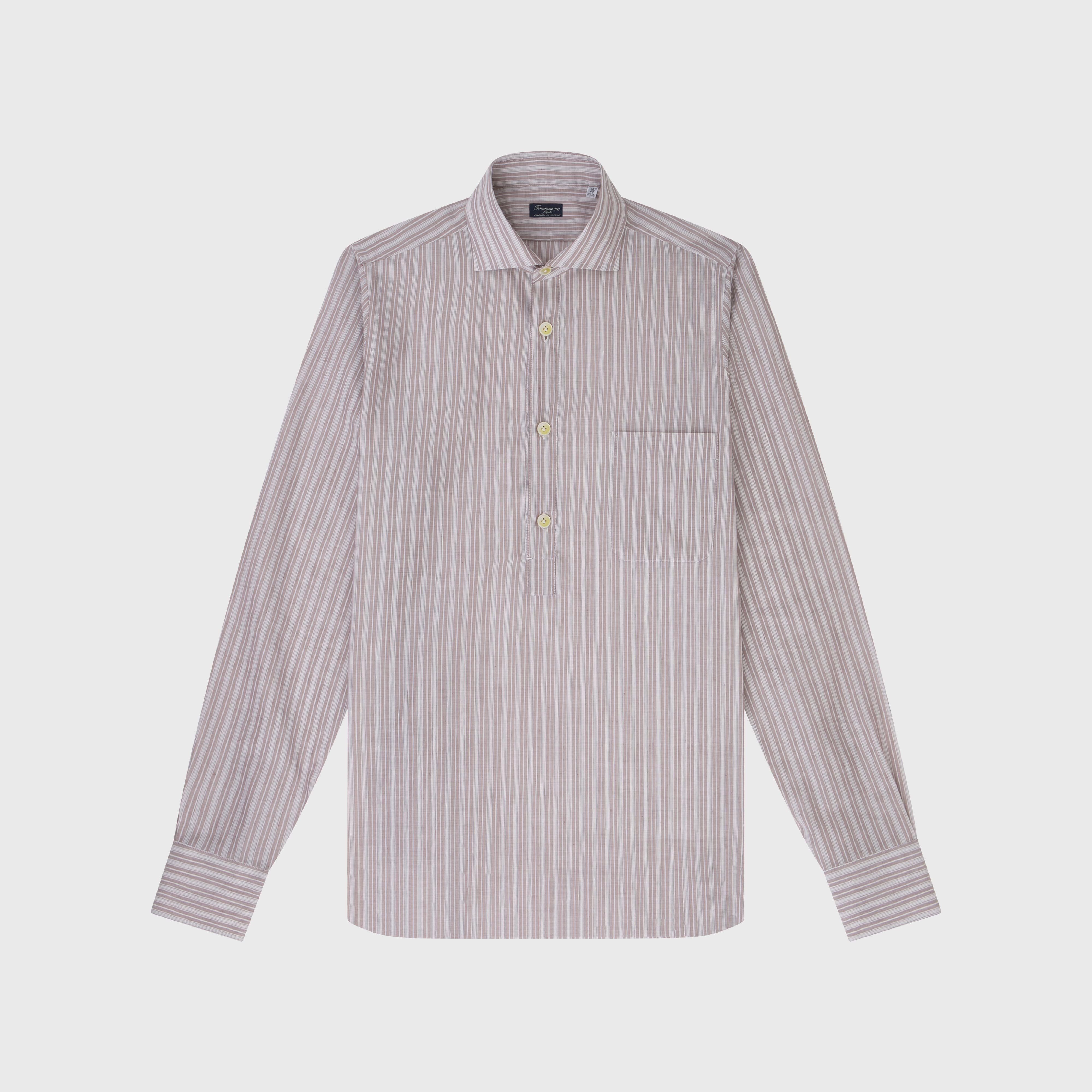 Porto polo shirt regular fit cotton linen stripe Carlo Riva Achille collar