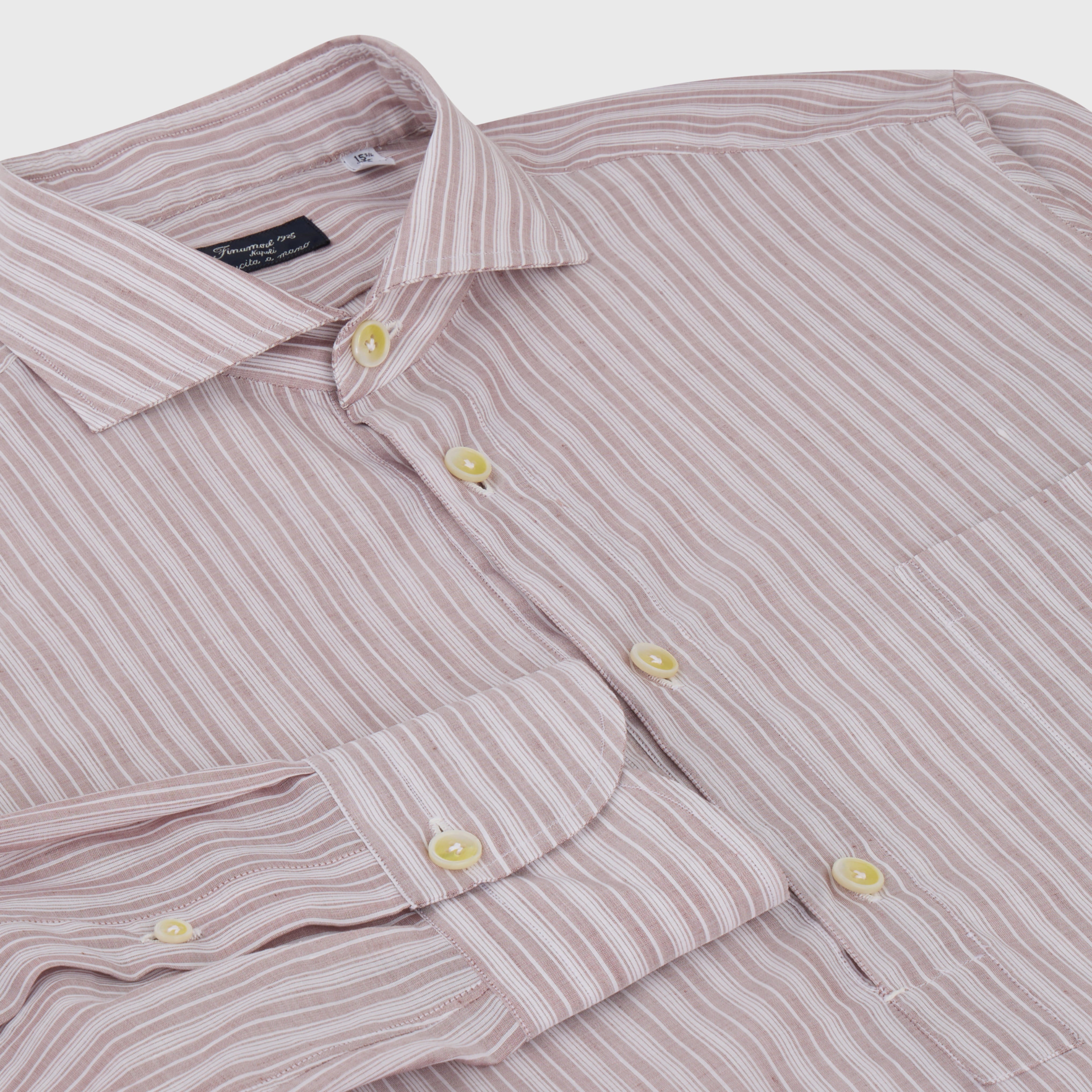 Porto polo shirt regular fit cotton linen stripe Carlo Riva Achille collar