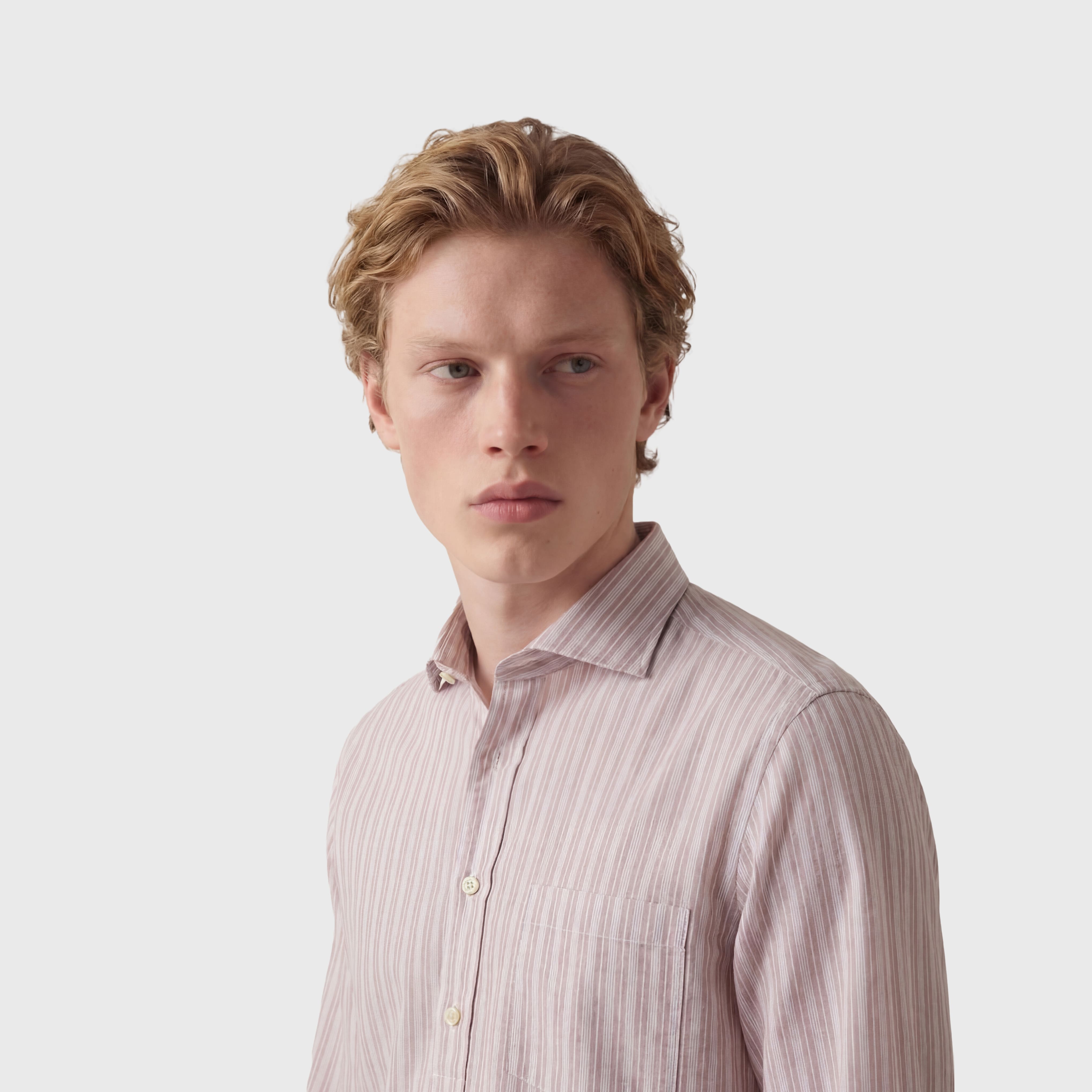 Porto polo shirt regular fit cotton linen stripe Carlo Riva Achille collar