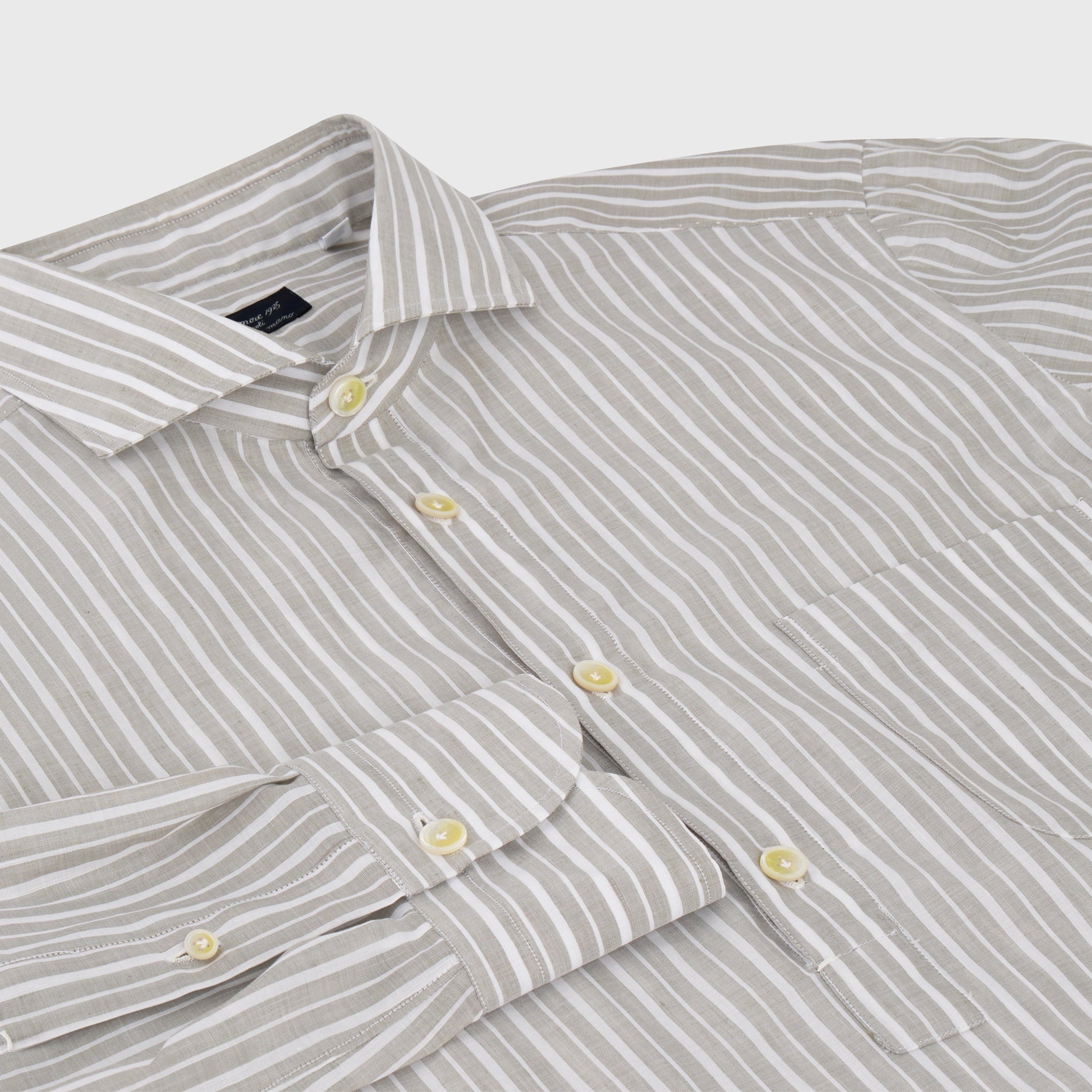 Porto polo shirt regular fit cotton linen Carlo Riva stripe Achille collar