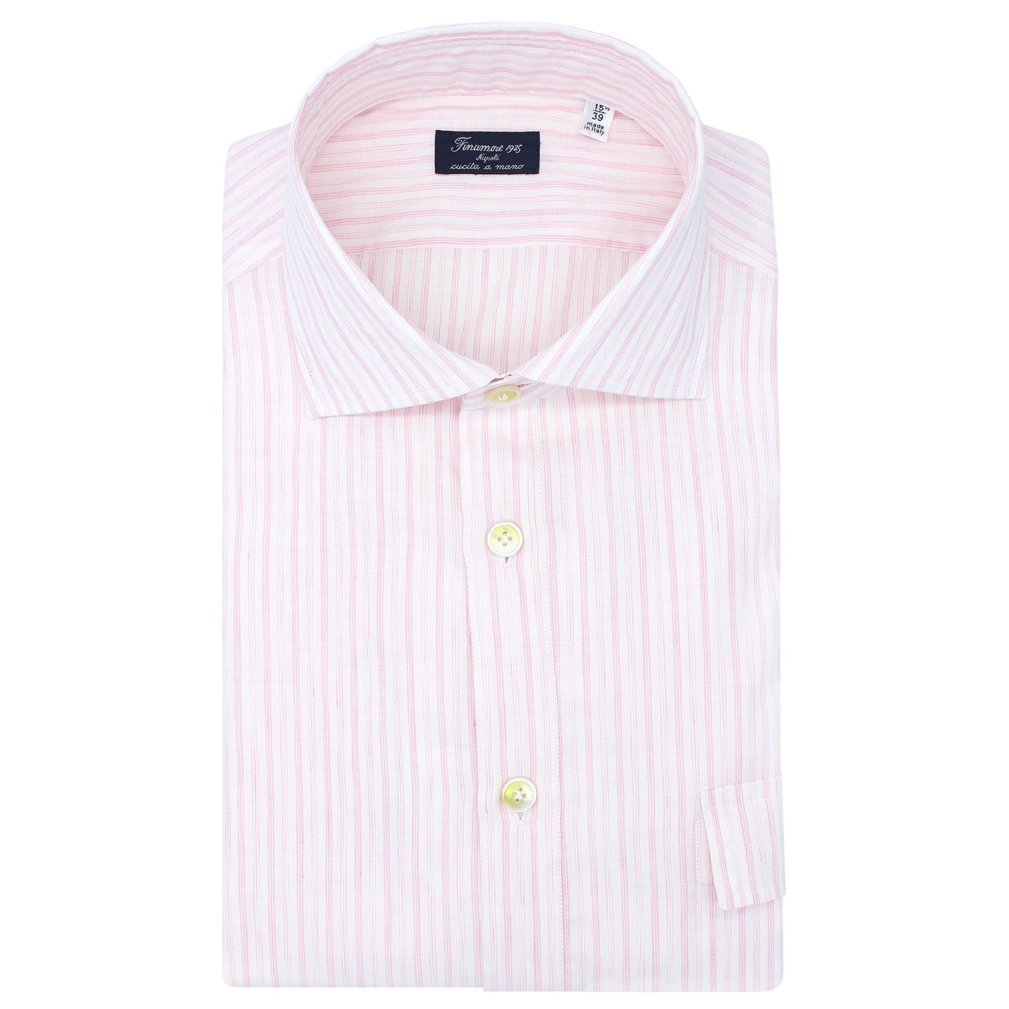 Classic regular PORTO pink striped polo shirt, with pocket Carlo Riva fabric