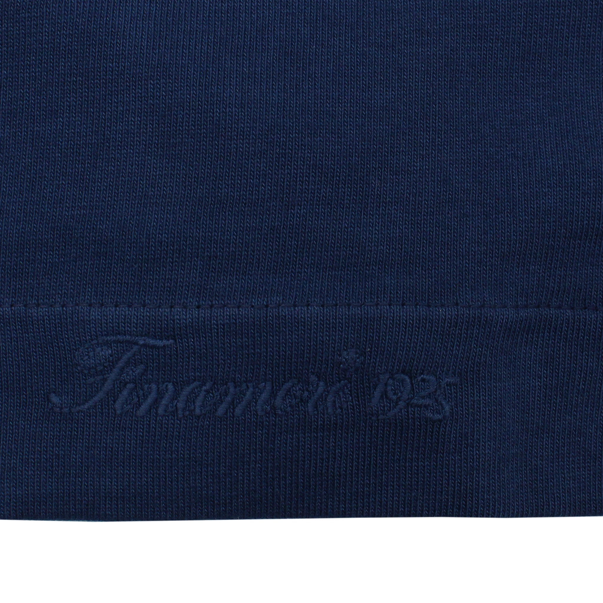 Dark blue garment dyed cotton T-shirt with Finamore 1925 logo