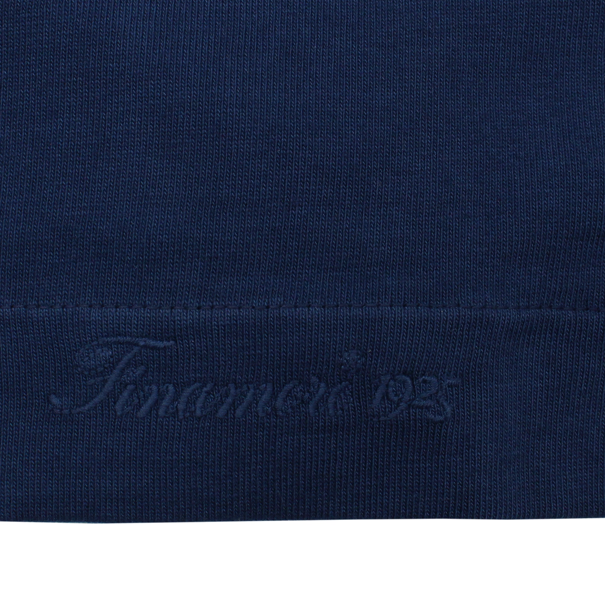 Blu navy garment dyed cotton T-shirt with Finamore 1925 logo