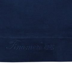 Dark blue garment dyed cotton T-shirt with Finamore 1925 logo